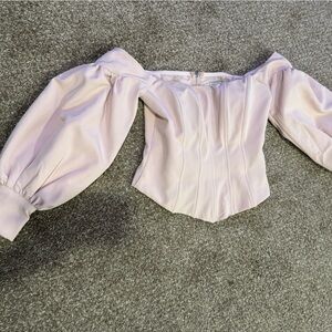 Fashion Nova Off-Shoulder Blouse in Light Pink